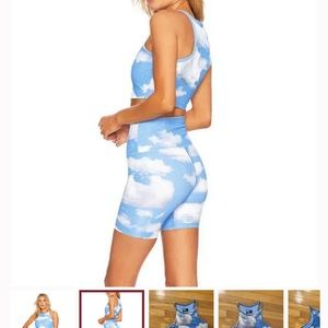 Beach riot sports bra - cute cloud print